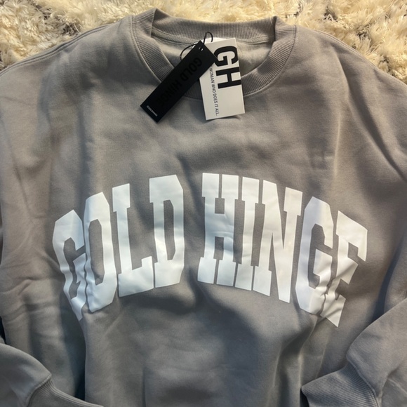 🩶 Gold Hinge Light Grey GH Wide Arm Sweatshirt Top - Picture 5 of 6